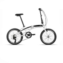 BICICLETA PLEGABLE JL WENTI 20" DE ACERO 6V BLANCO